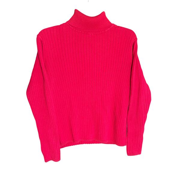 Talbots Petites 100% Cotton Red Turtleneck Size Small - Picture 2 of 6